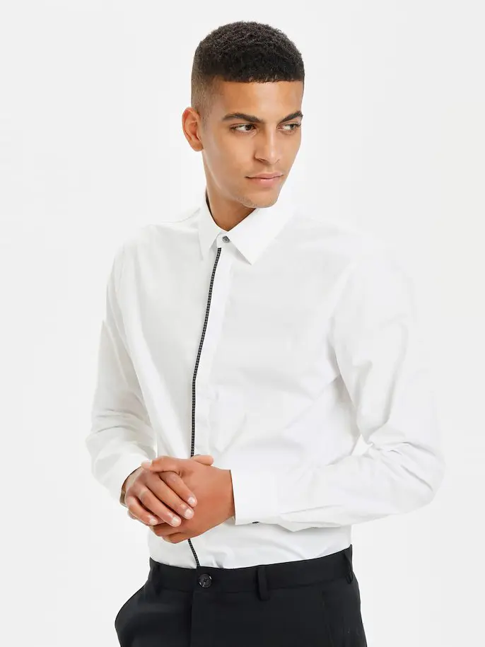 Рубашка regular fit с длинным рукавом мужская