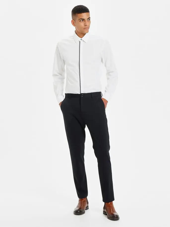 Рубашка regular fit с длинным рукавом мужская