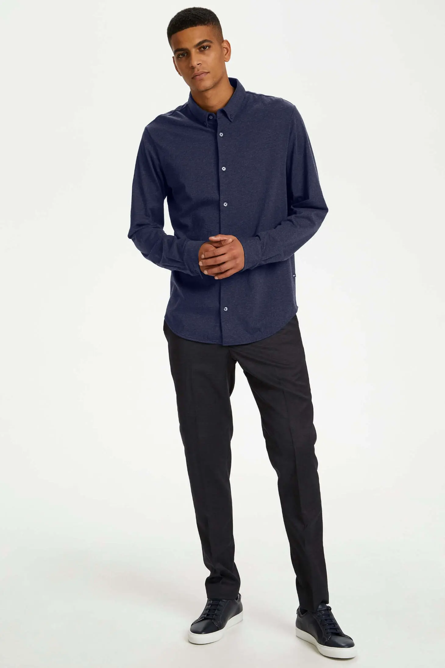 Рубашка regular fit с длинным рукавом мужская