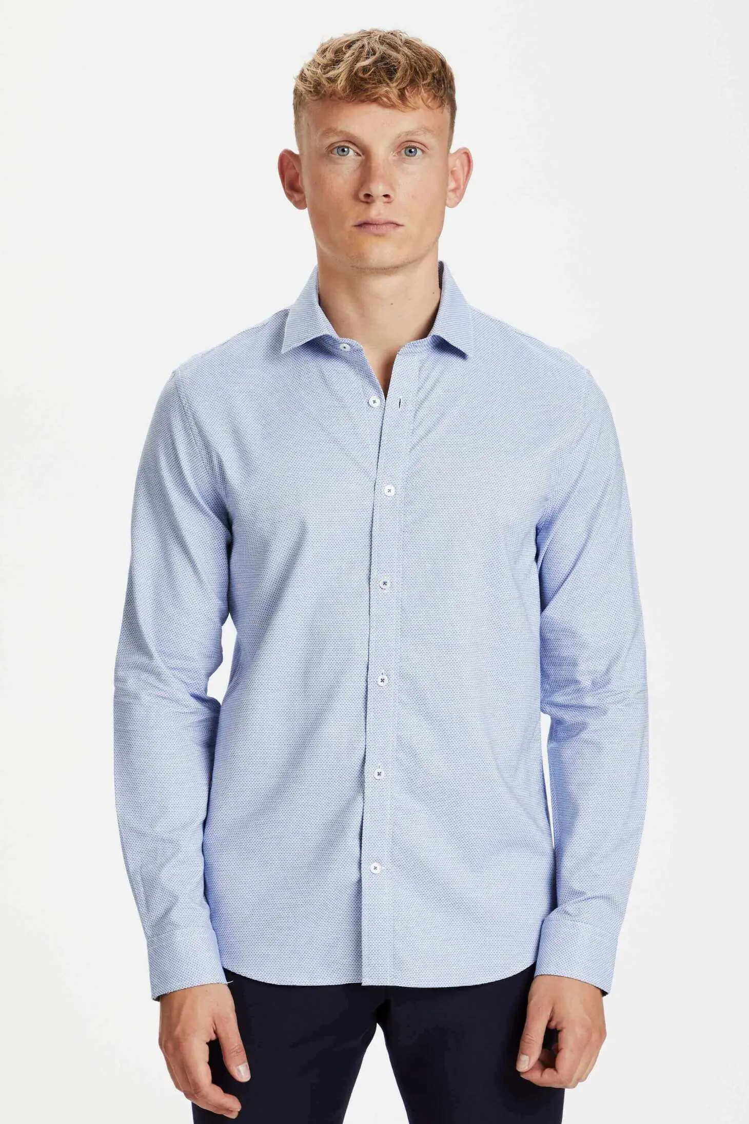 Рубашка regular fit с длинным рукавом мужская